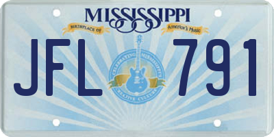 MS license plate JFL791