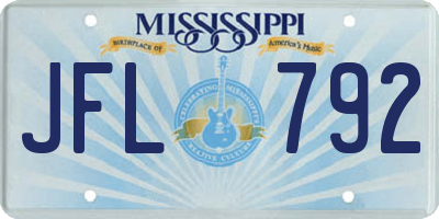 MS license plate JFL792