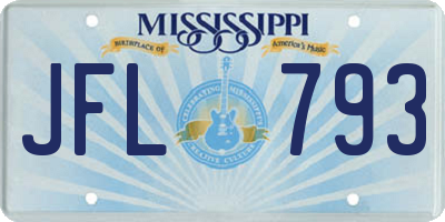 MS license plate JFL793