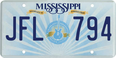 MS license plate JFL794
