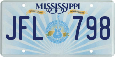 MS license plate JFL798