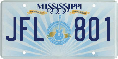 MS license plate JFL801