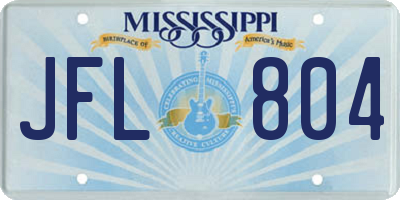 MS license plate JFL804
