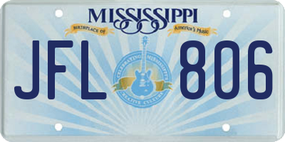 MS license plate JFL806