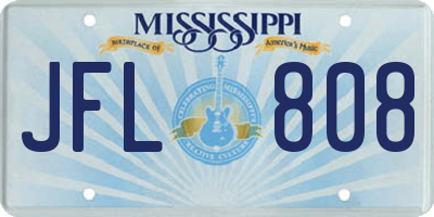 MS license plate JFL808