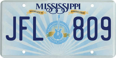 MS license plate JFL809