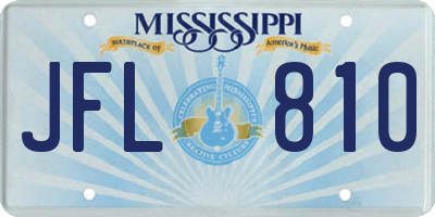 MS license plate JFL810