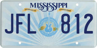 MS license plate JFL812