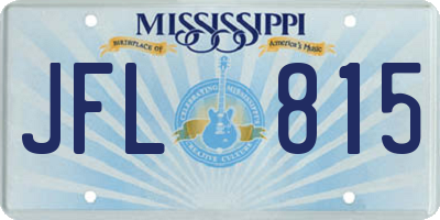 MS license plate JFL815