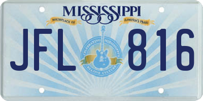 MS license plate JFL816