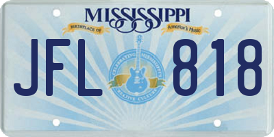 MS license plate JFL818