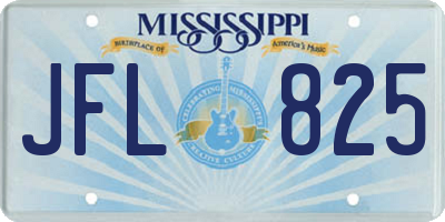MS license plate JFL825