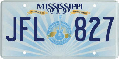 MS license plate JFL827