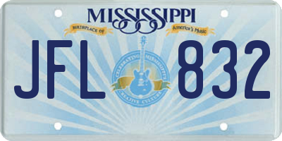 MS license plate JFL832