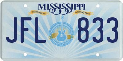 MS license plate JFL833