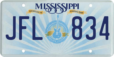 MS license plate JFL834