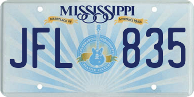MS license plate JFL835