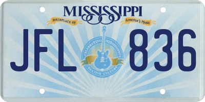 MS license plate JFL836