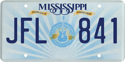 MS license plate JFL841