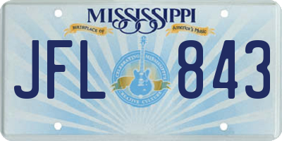 MS license plate JFL843