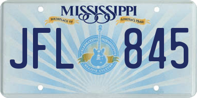 MS license plate JFL845