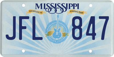 MS license plate JFL847