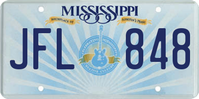 MS license plate JFL848