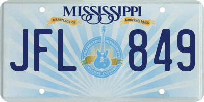 MS license plate JFL849