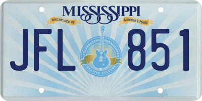 MS license plate JFL851