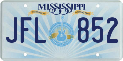 MS license plate JFL852