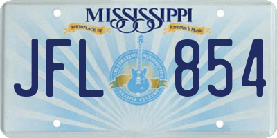 MS license plate JFL854