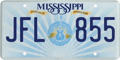 MS license plate JFL855