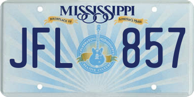 MS license plate JFL857