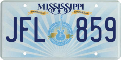 MS license plate JFL859