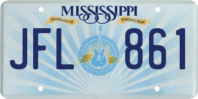 MS license plate JFL861