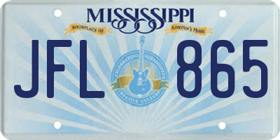 MS license plate JFL865