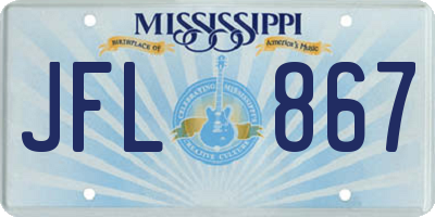 MS license plate JFL867