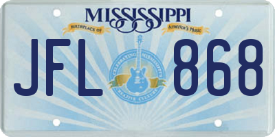 MS license plate JFL868