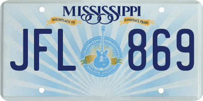 MS license plate JFL869