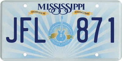 MS license plate JFL871