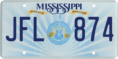MS license plate JFL874