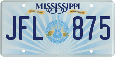 MS license plate JFL875