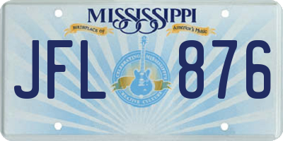 MS license plate JFL876