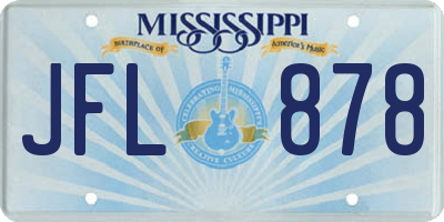 MS license plate JFL878