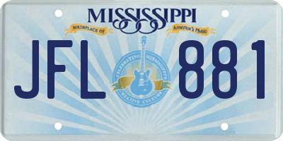 MS license plate JFL881