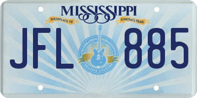 MS license plate JFL885