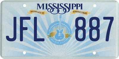 MS license plate JFL887