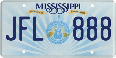 MS license plate JFL888