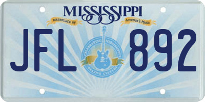MS license plate JFL892