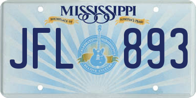 MS license plate JFL893